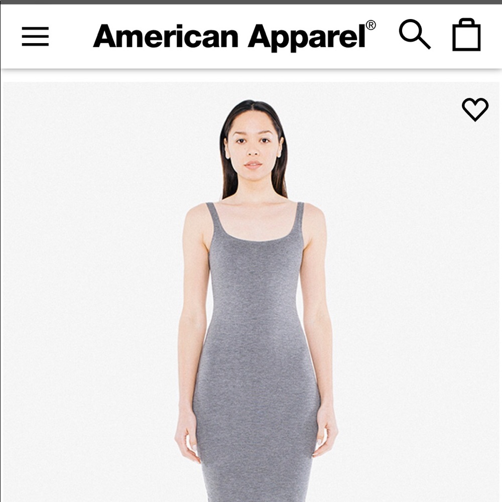 American Apparel ponte tank dress. Sz L, Grey, NWT